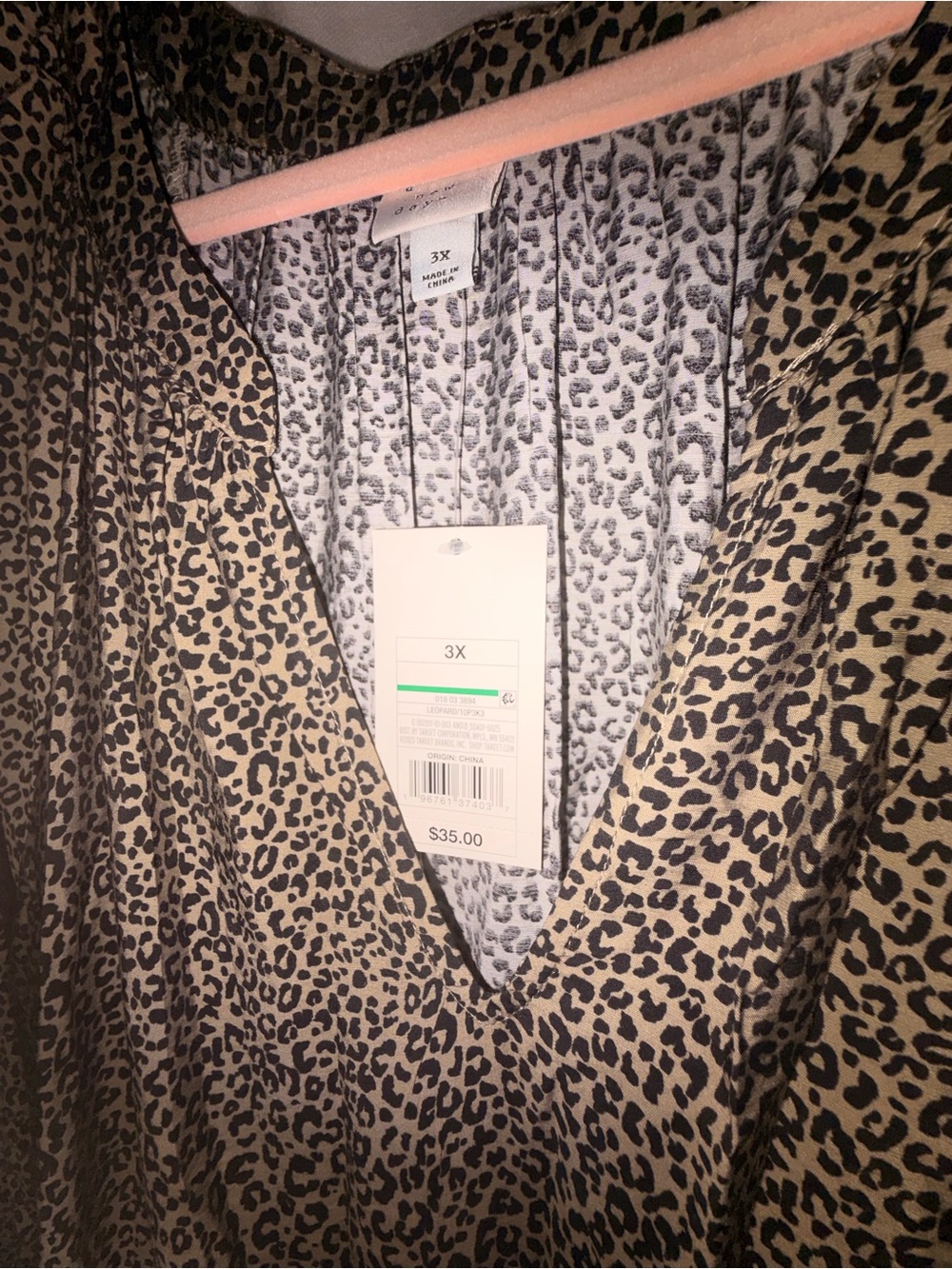 A New Day Women 3X Leopard Print Midi Dress Balloon Long Sleeve Tiered High Low - Picture 12 of 14